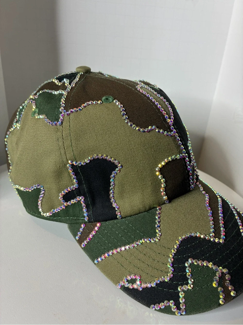 Women Custom Camouflage Rhinestone  Cap